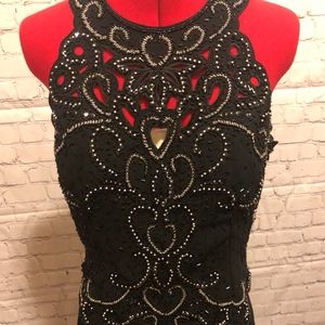 Fiesta Black Beaded Prom Dress
